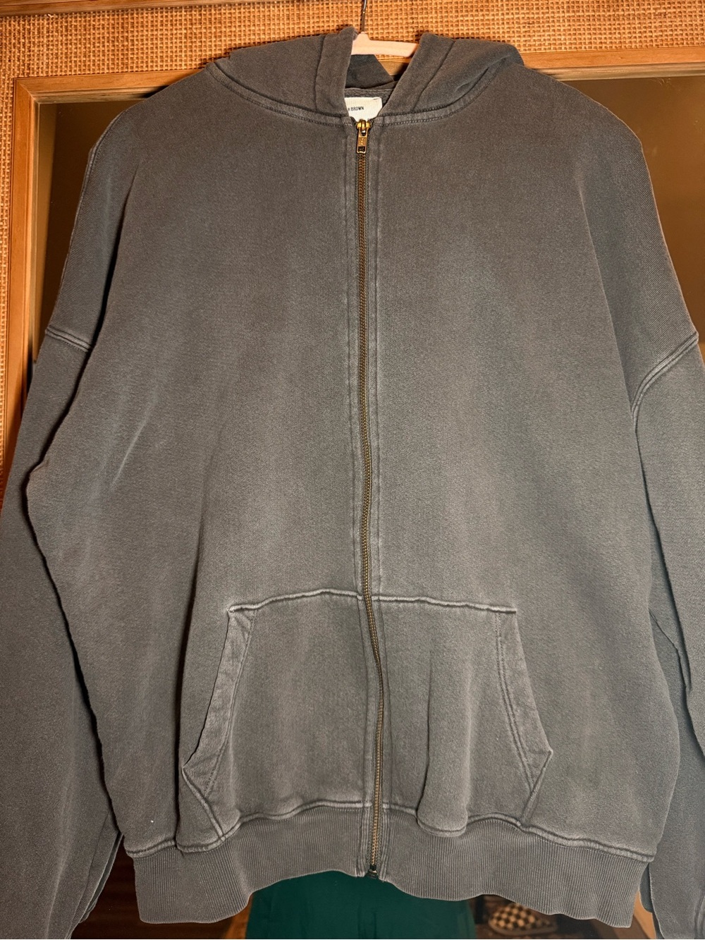 Joah Brown EUC Oversized Zip Hoodie in Vintage Washed Black - Picture 10 of 12